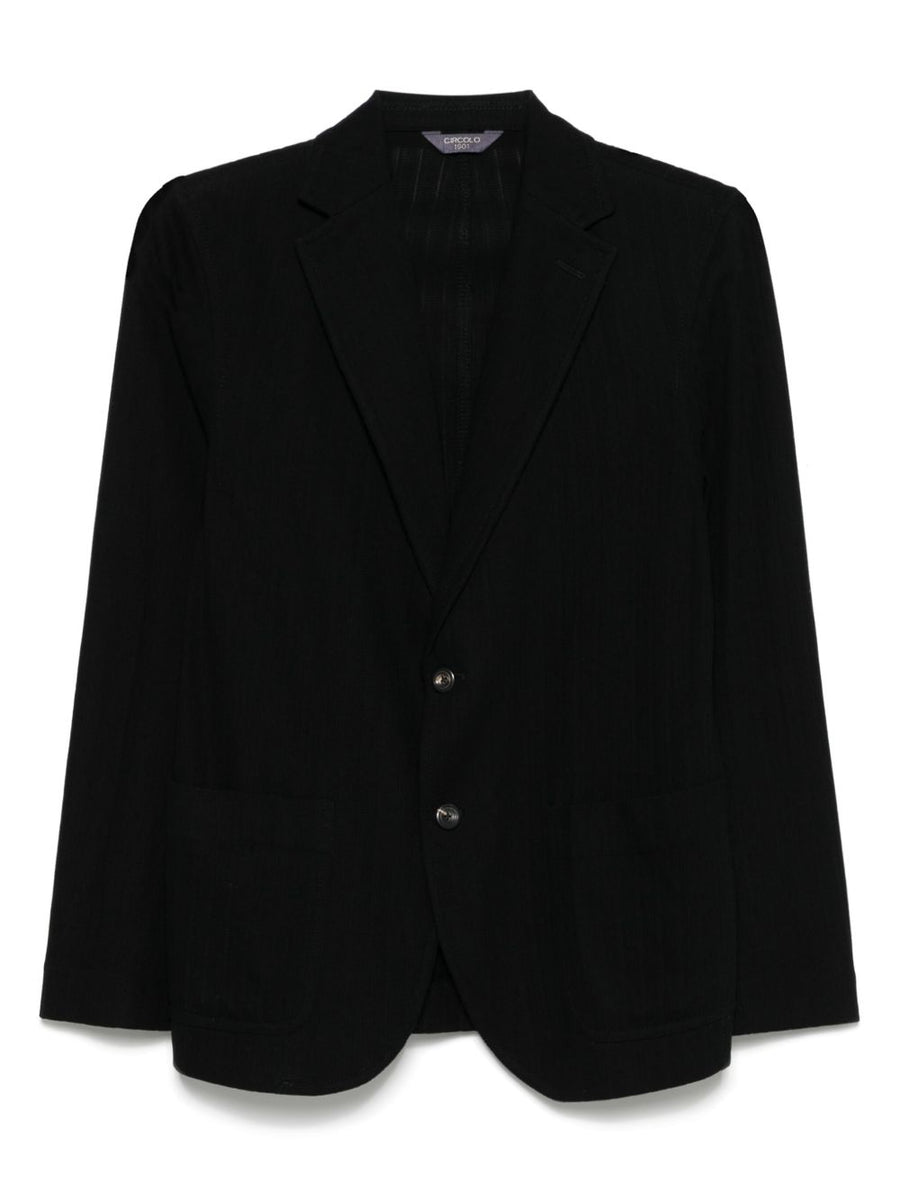 Circolo 1901 Cotton Single Breasted Jacket for Men Versatile Smart Casual Tailored Black 100 Percent Cotton