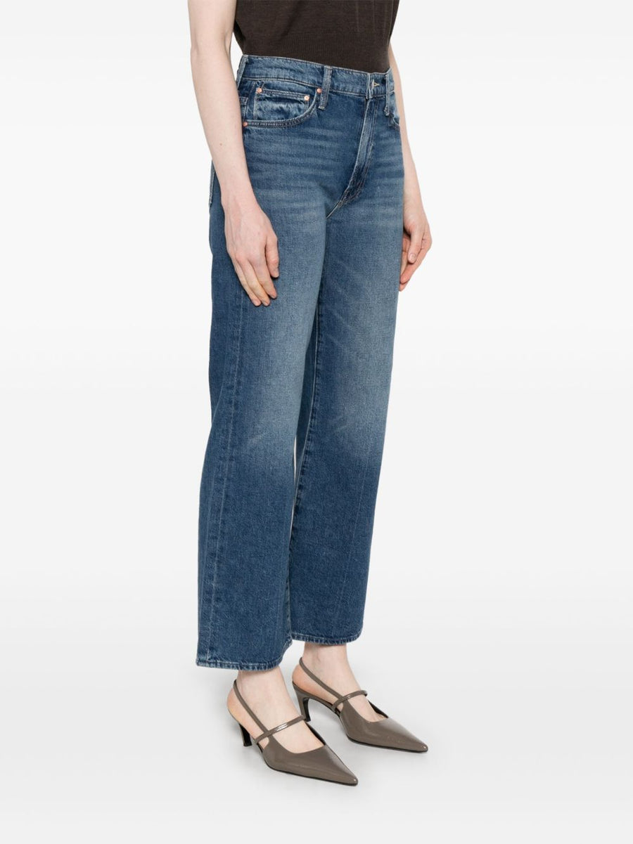 Mother The Dodger Ankle Jeans For Women Blue Cotton Denim Ankle Length Five Pocket Casual Essential