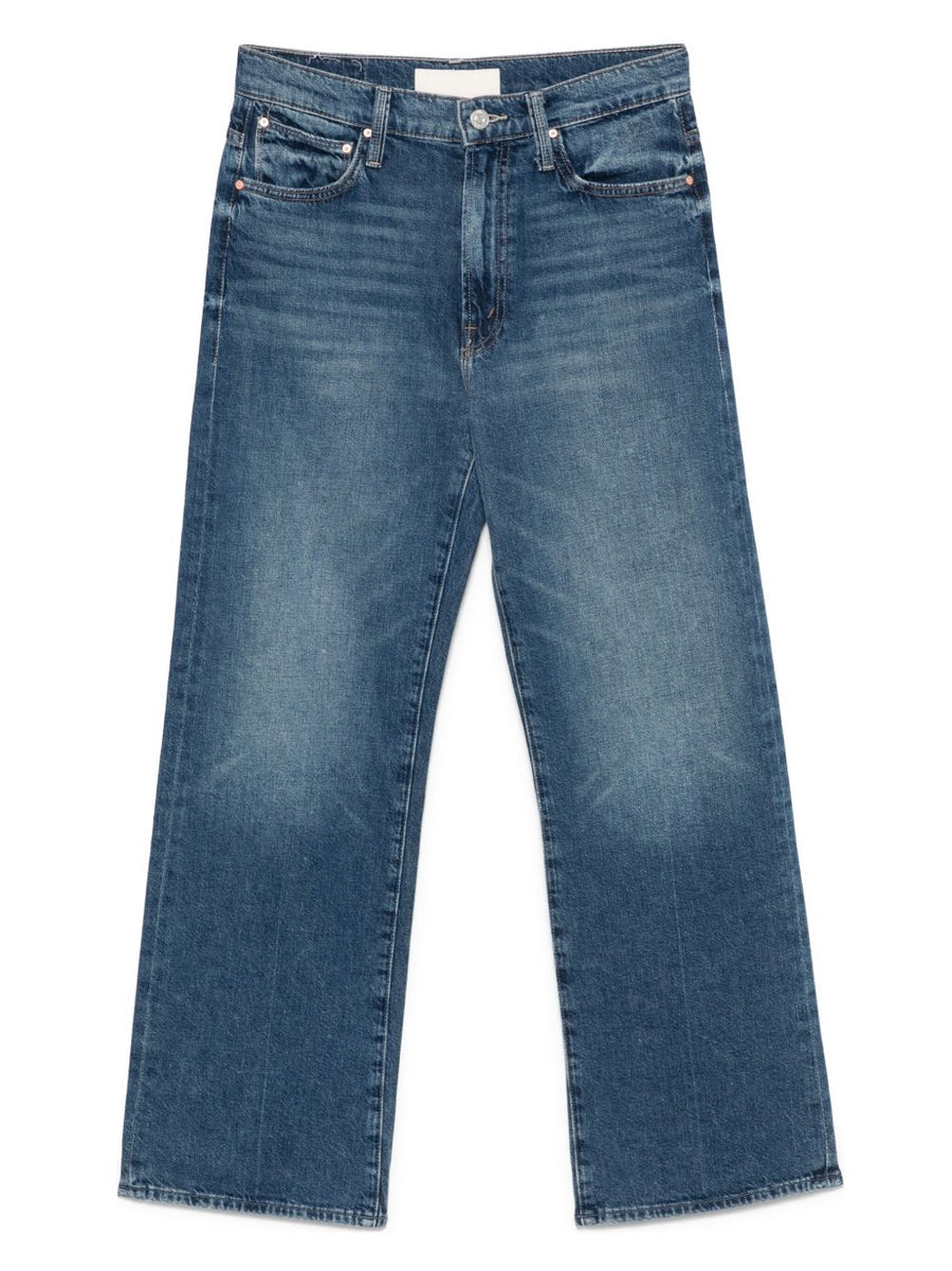 Mother The Dodger Ankle Jeans For Women Blue Cotton Denim Ankle Length Five Pocket Casual Essential