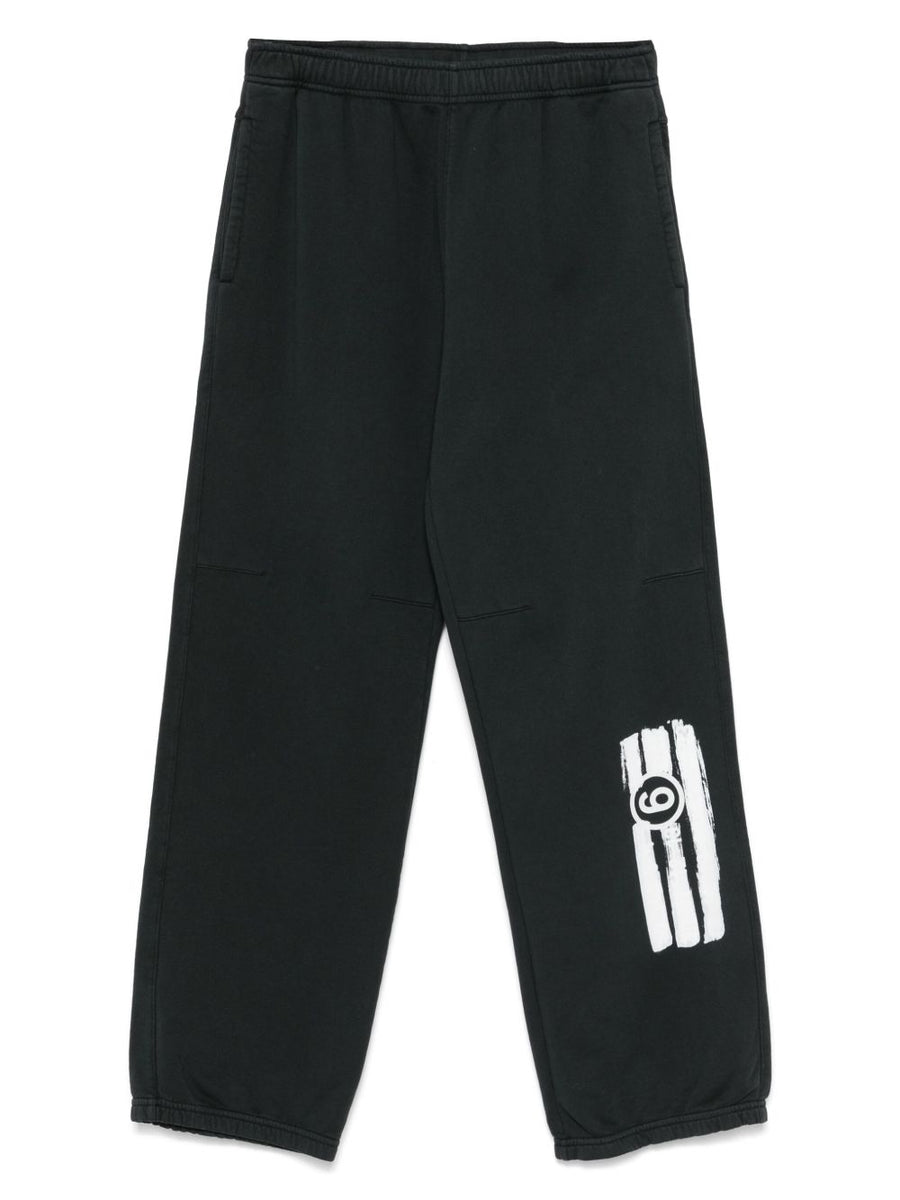 MM6 Maison Margiela Logo Luxurious Cotton Sweatpants For Women With Signature Logo And Elastic Waistband