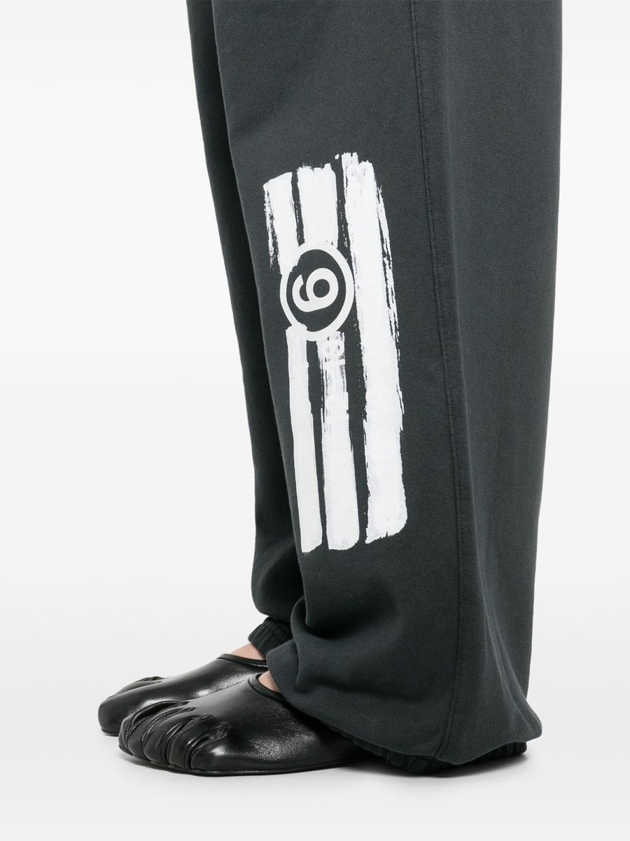 MM6 Maison Margiela Logo Luxurious Cotton Sweatpants For Women With Signature Logo And Elastic Waistband