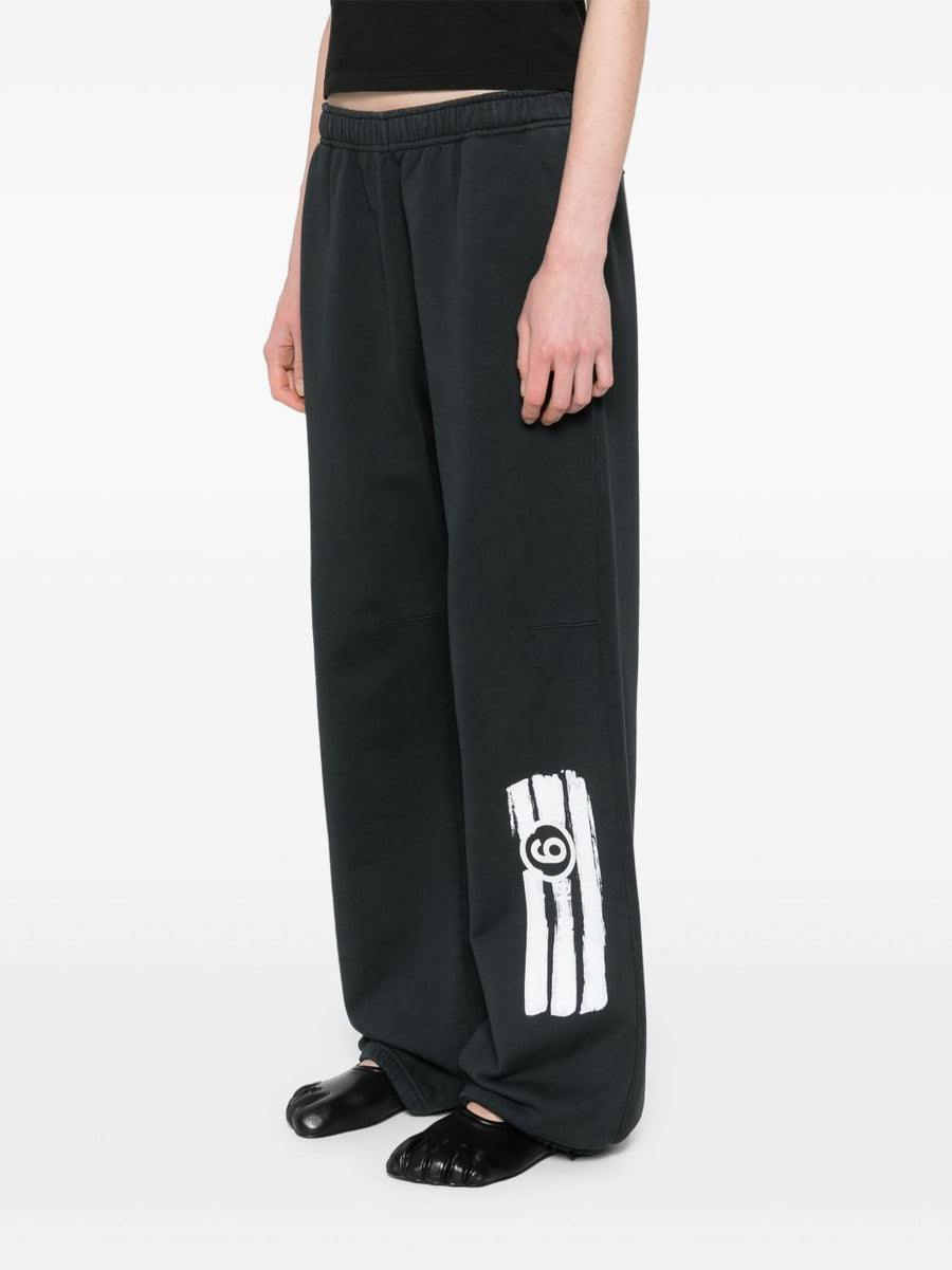 MM6 Maison Margiela Logo Luxurious Cotton Sweatpants For Women With Signature Logo And Elastic Waistband