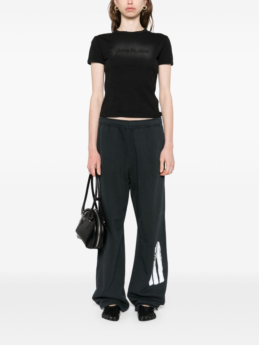 MM6 Maison Margiela Logo Luxurious Cotton Sweatpants For Women With Signature Logo And Elastic Waistband