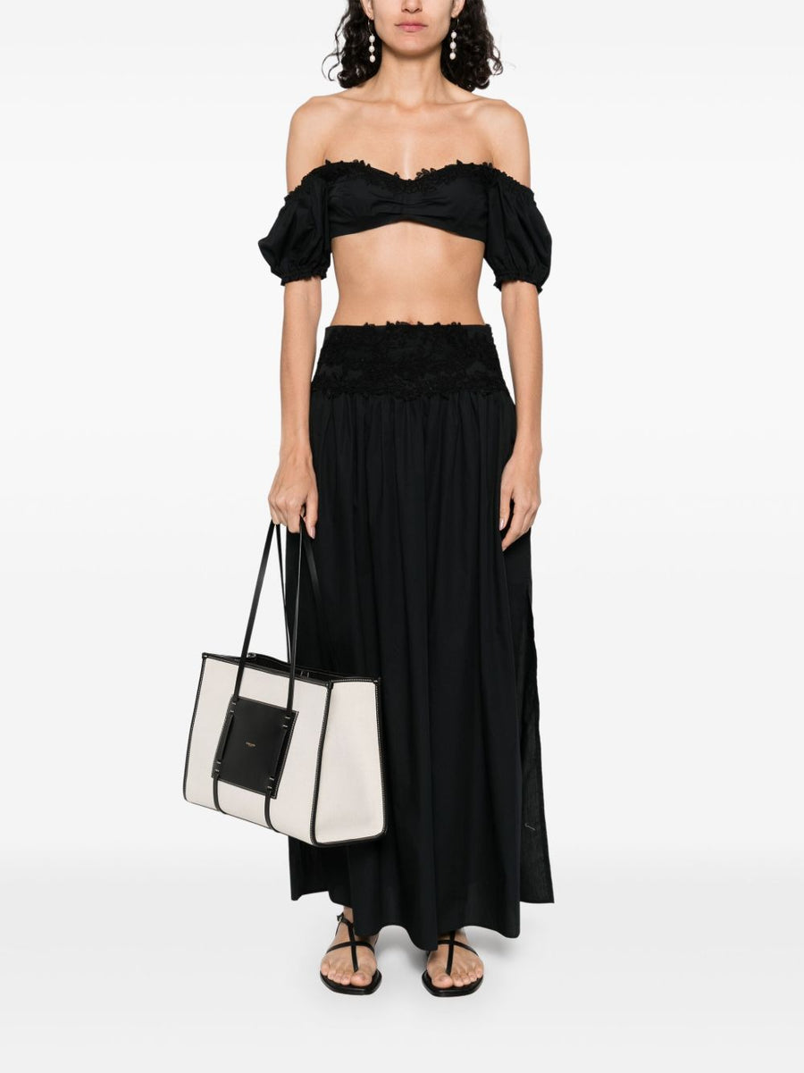 Ermanno Scervino Off Shoulder Lace Detail Cotton Top For Women Versatile Everyday To Evening