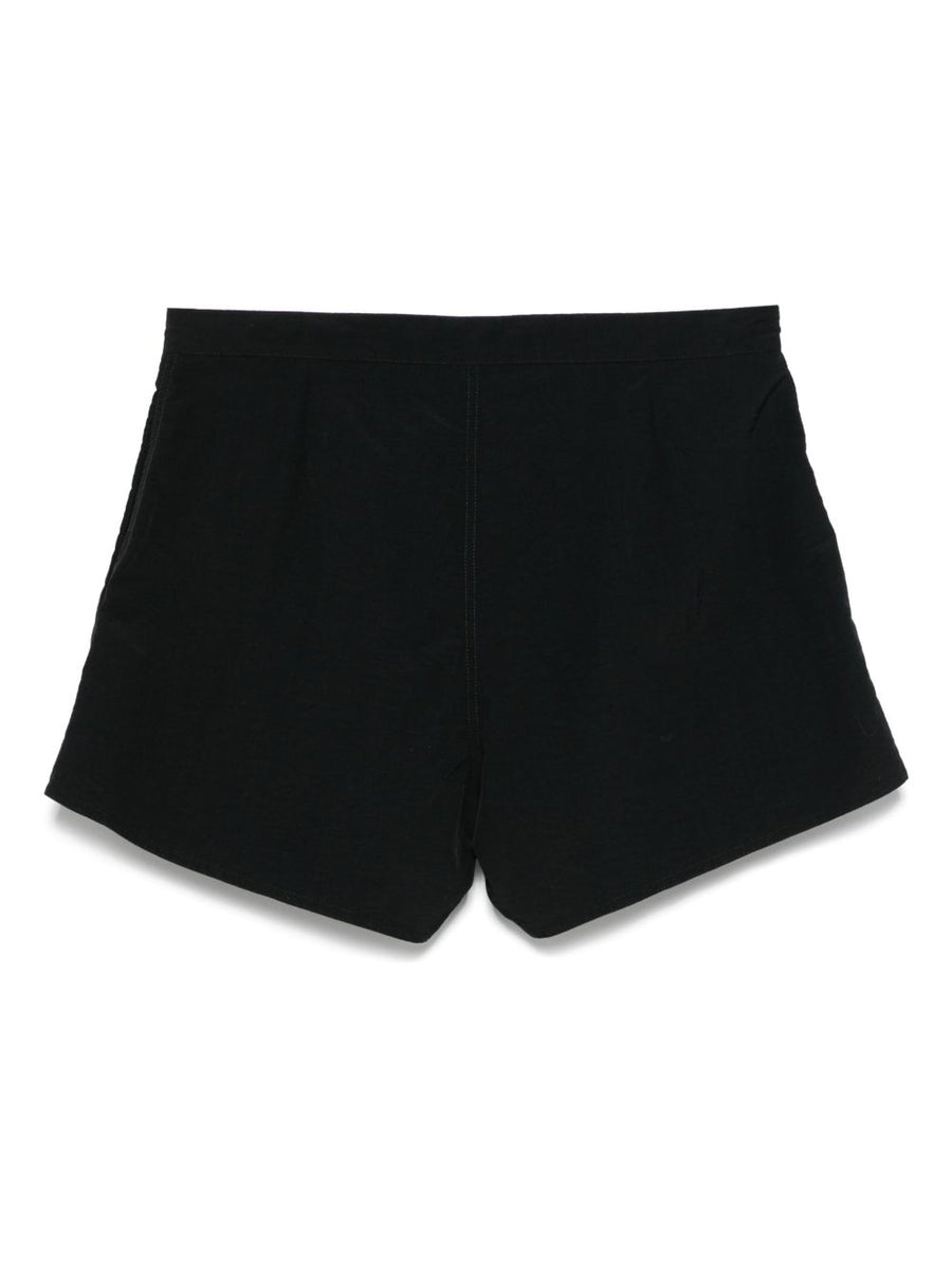 Saint Laurent Tonal Logo Swim Shorts Black Nylon For Men