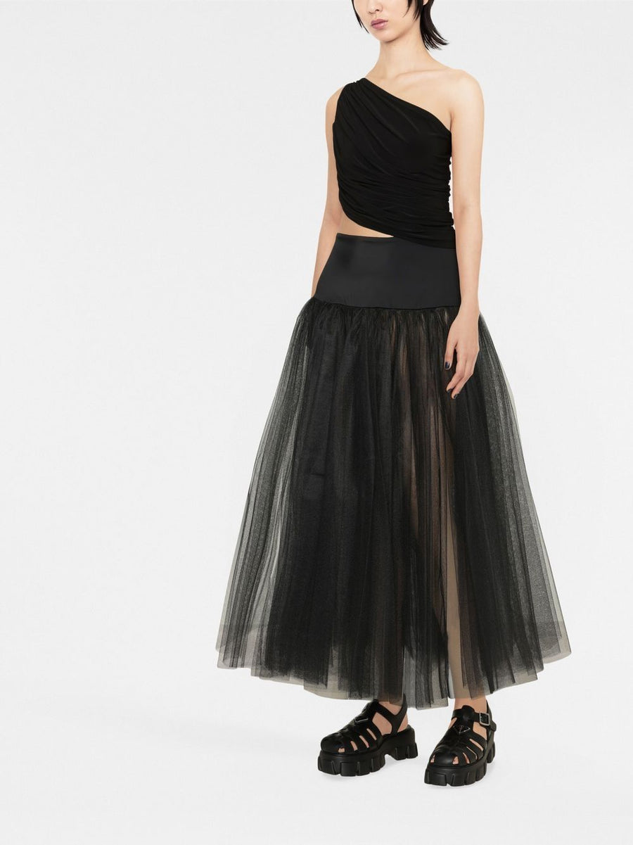 Norma Kamali Diana One-Shoulder Top With Ruched Jersey Knit Silhouette Black For Women Luxe Statement