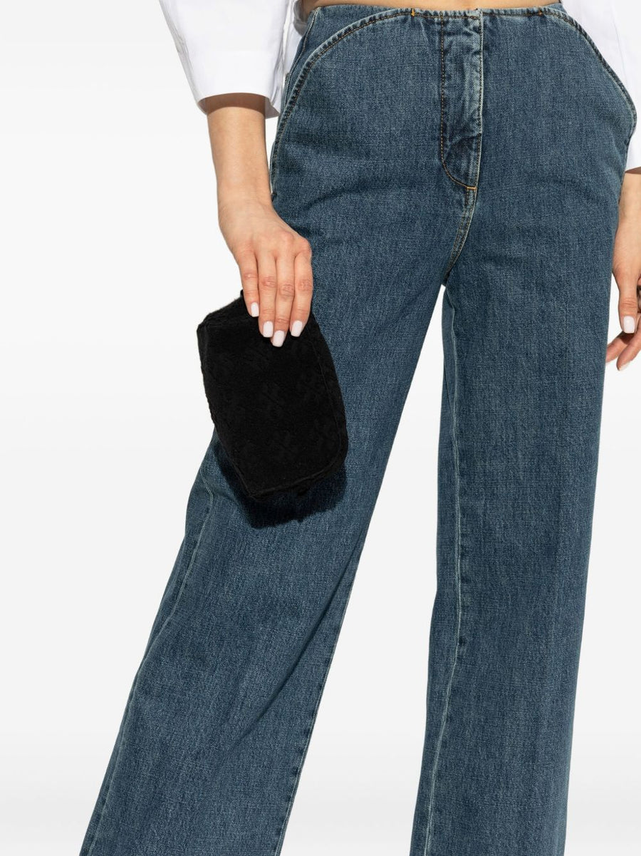 T Monogram Terry Pouch by Tory Burch Compact Textured Cotton Zip Wallet Alternative for Women On the Go