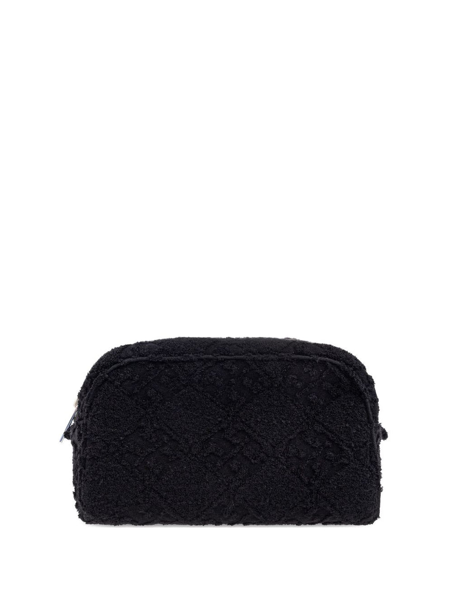 T Monogram Terry Pouch by Tory Burch Compact Textured Cotton Zip Wallet Alternative for Women On the Go