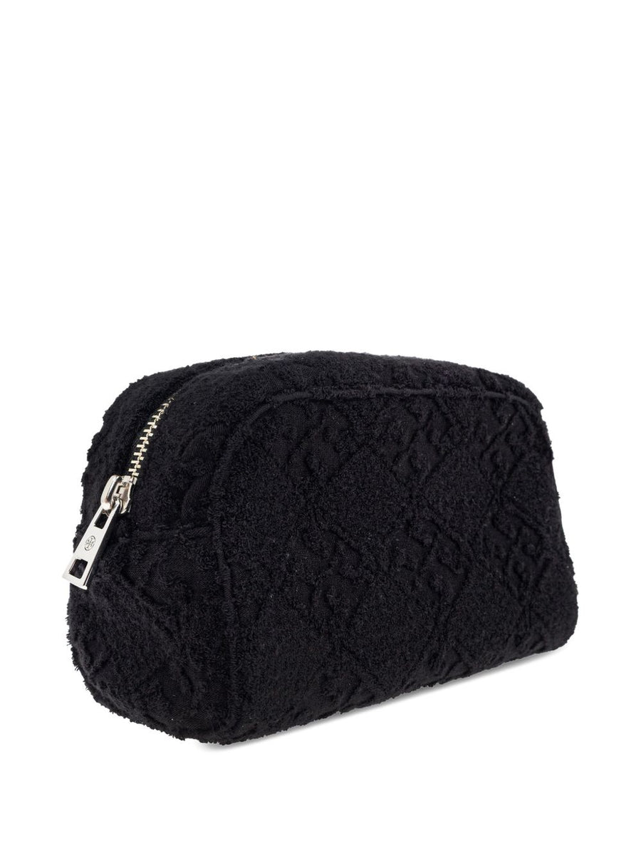 T Monogram Terry Pouch by Tory Burch Compact Textured Cotton Zip Wallet Alternative for Women On the Go