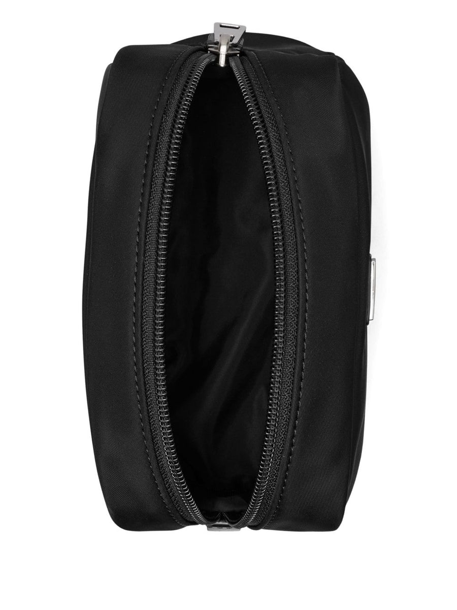 Tory Burch Virginia Beauty Case Compact Black Nylon Cosmetic Bag For On-The-Go Women
