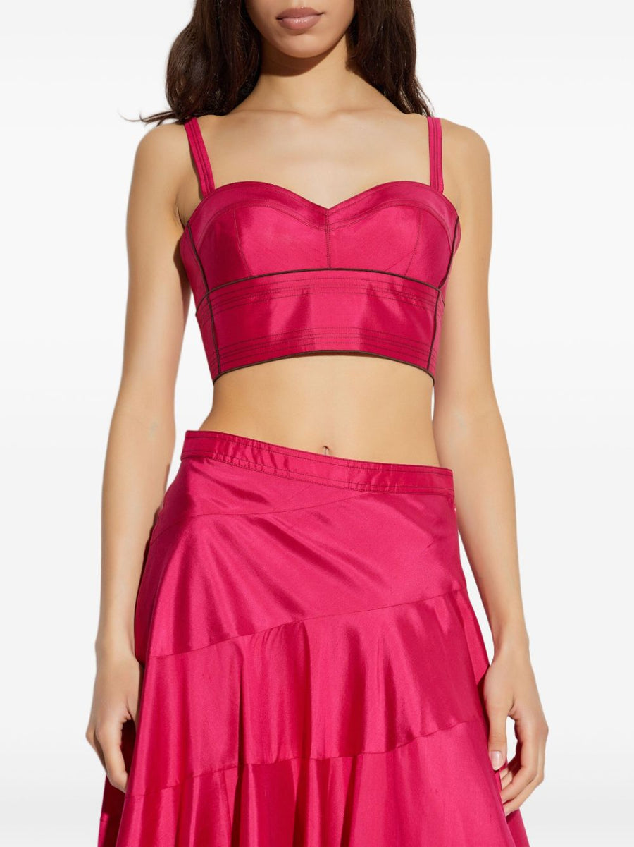 Silk Bra Top Tory Burch For Women Luxe Silk 100 Percent Sweetheart Neckline Versatile Evening Wear