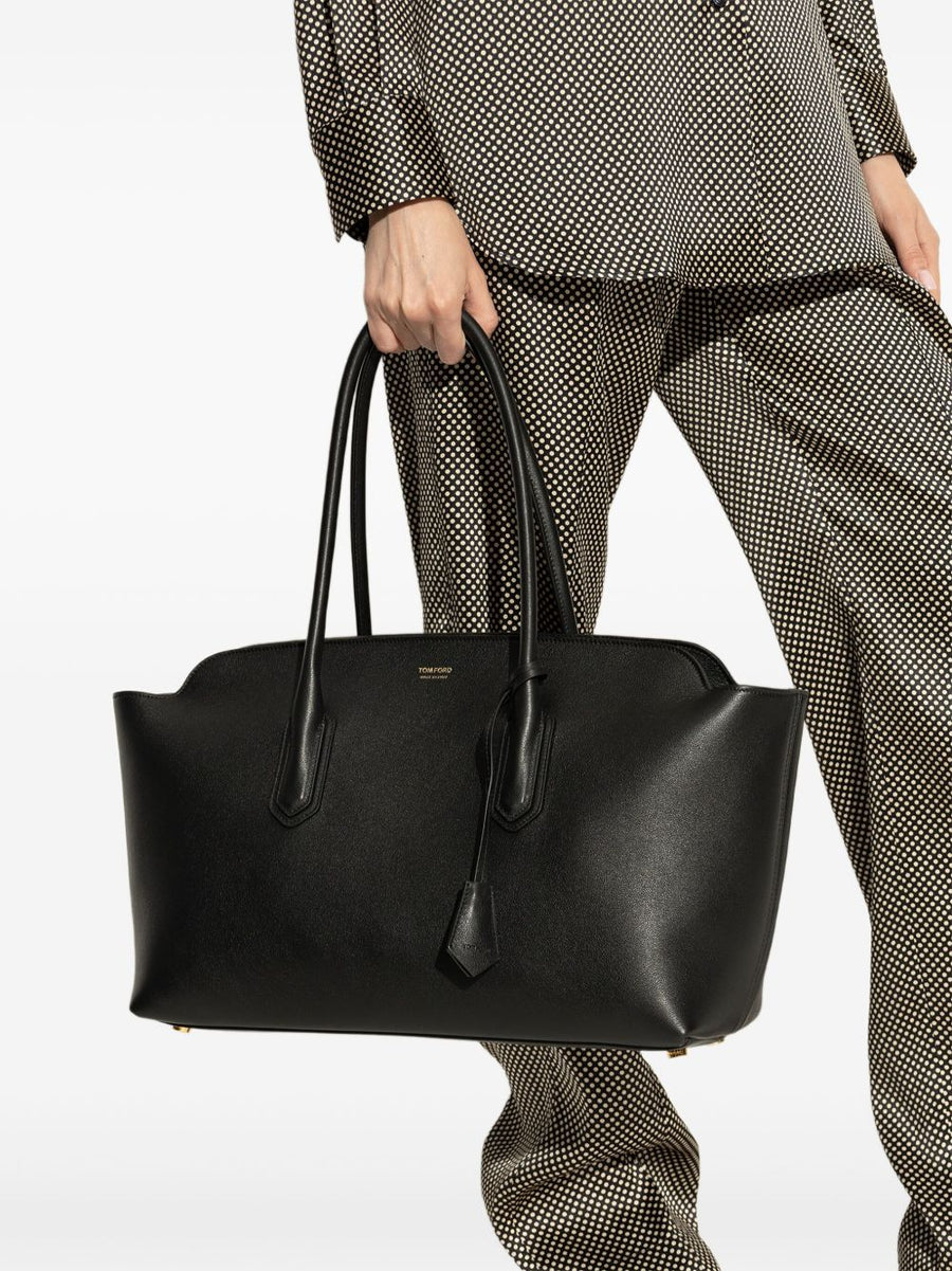 Tom Ford Structured Tote Bag Calf Leather Luxury For Women Everyday Shopper Premium Quality