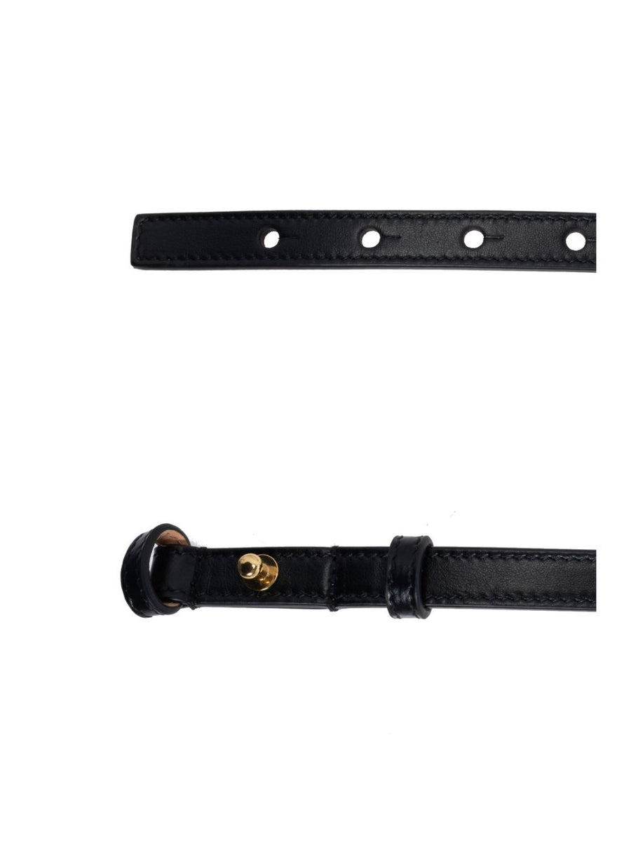Chloé Iconic Leather Belt Adjustable Gold Logo Buckle Calf Leather For Women Luxury Accessory
