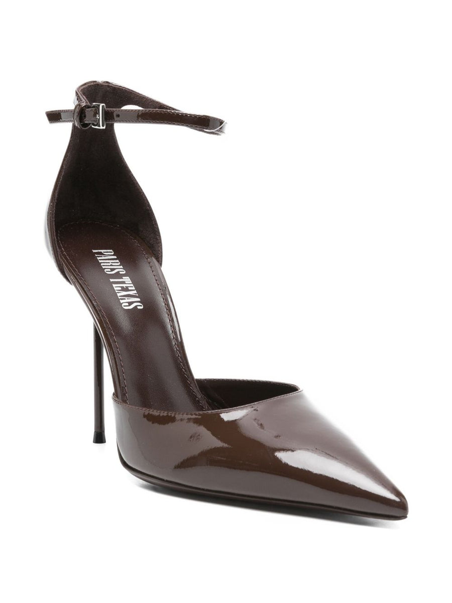 Paris Texas Lidia Patent Leather Pumps for Women with Luxurious Buckle Strap and Pointed Toe