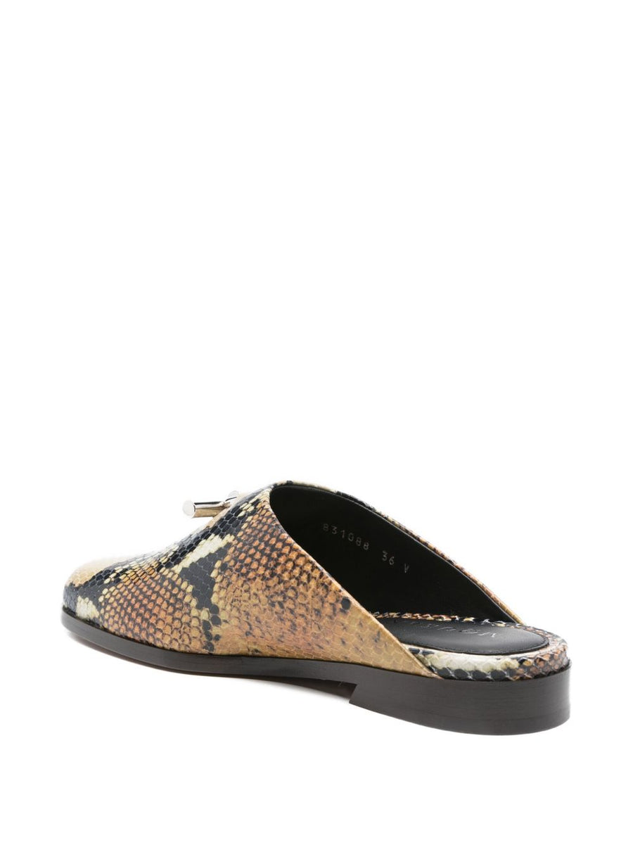 Alexander McQueen Multicolor Calf Leather Sandals Beige Snakeskin Print