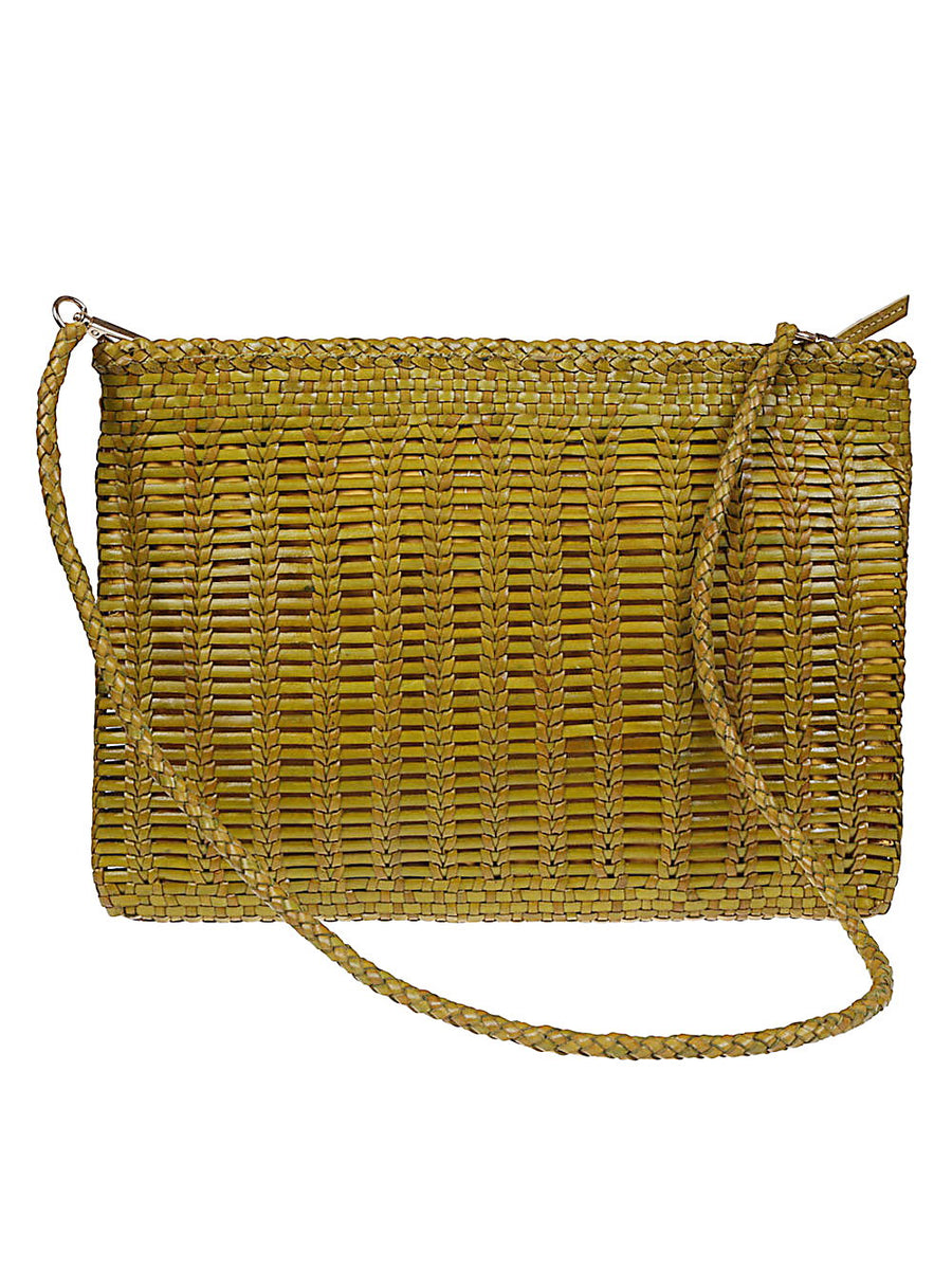 VIPERA Handbag For Women Compact Leather Saba With Woven Texture And Removable Strap