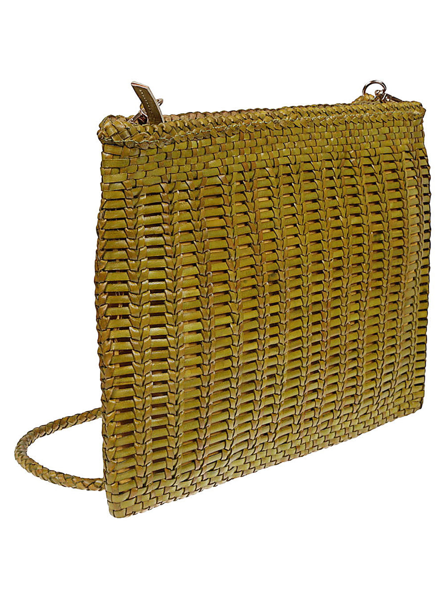 VIPERA Handbag For Women Compact Leather Saba With Woven Texture And Removable Strap