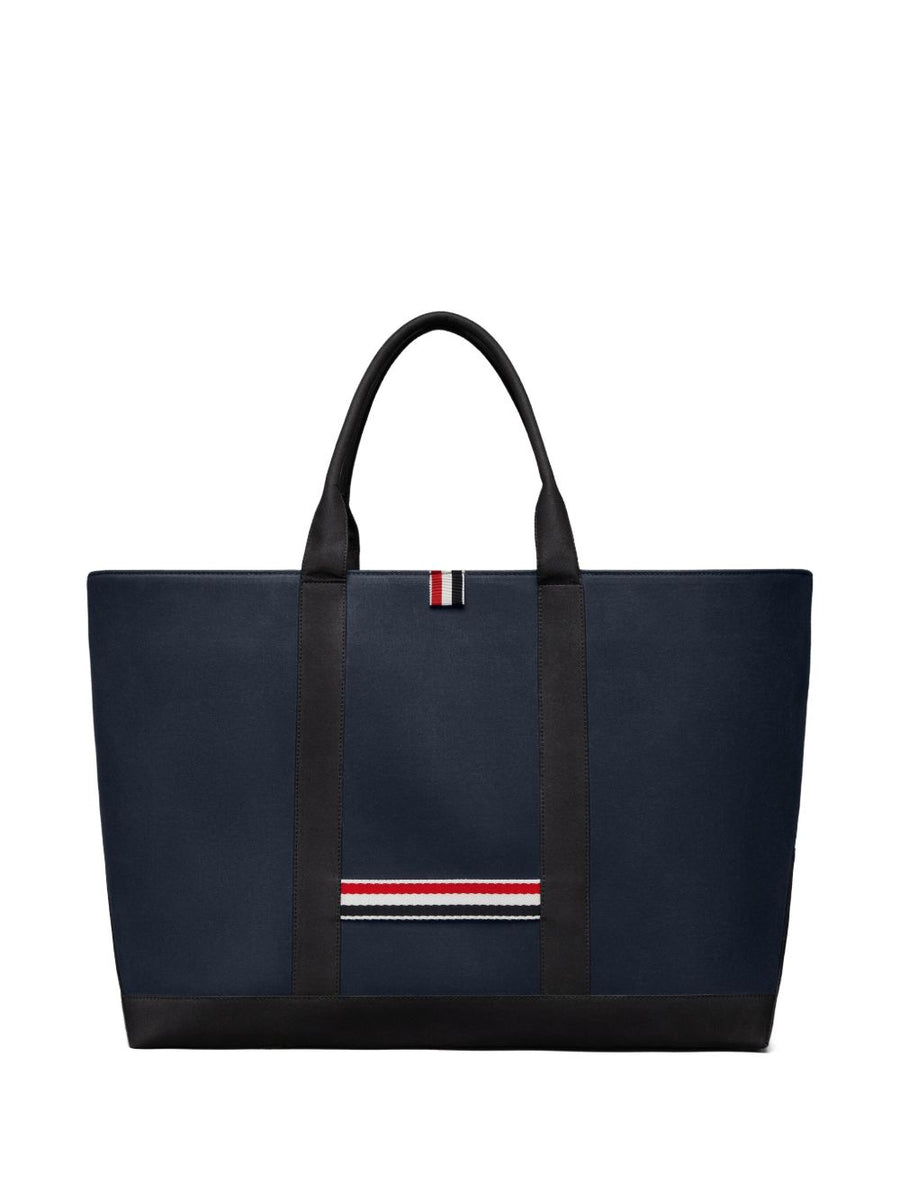 Thom Browne Medium Drawstring Tote Bag With RWB Stripe For Women Everyday Luxury Shopper