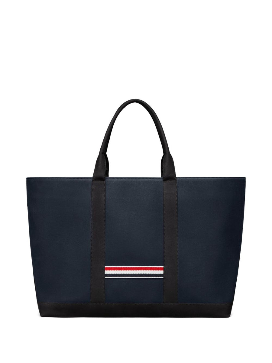 Thom Browne Medium Drawstring Tote Bag With RWB Stripe For Women Everyday Luxury Shopper