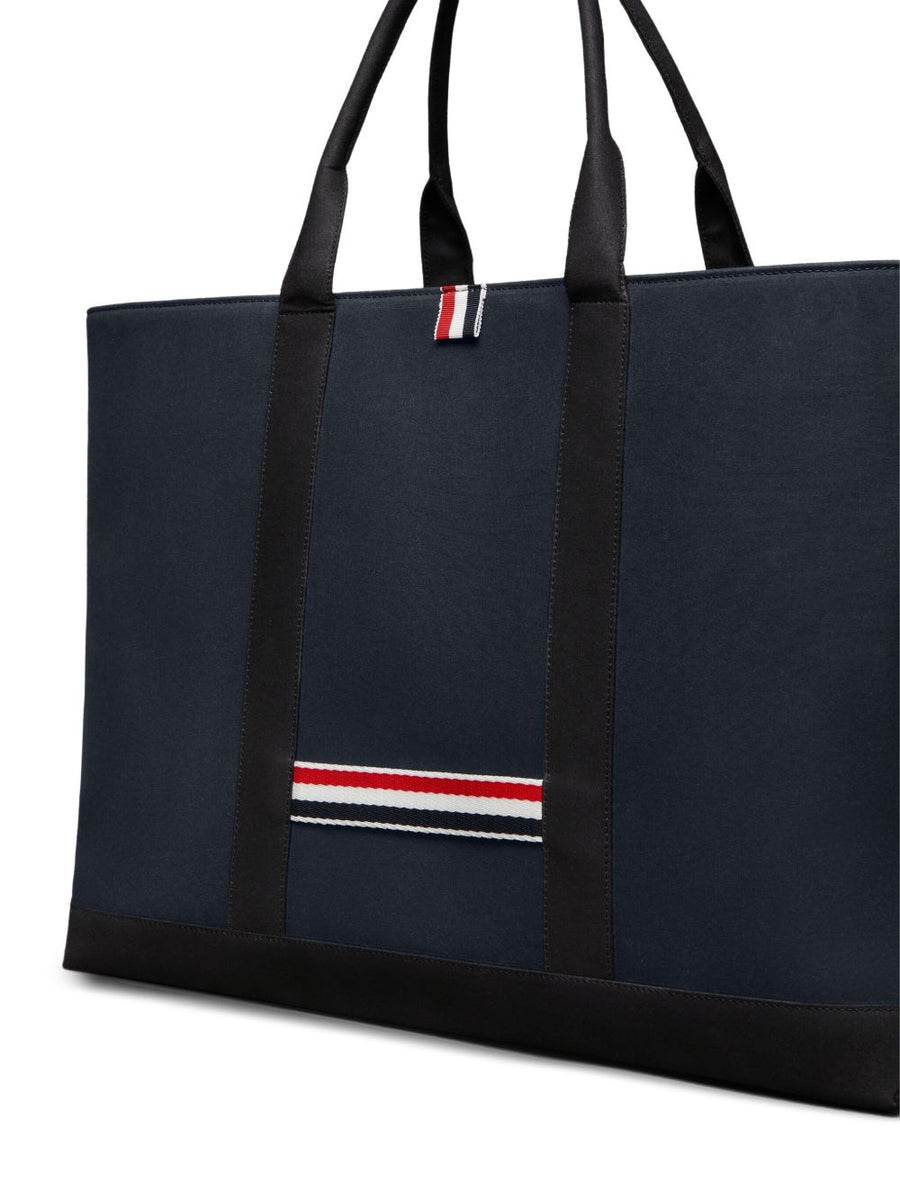 Thom Browne Medium Drawstring Tote Bag With RWB Stripe For Women Everyday Luxury Shopper