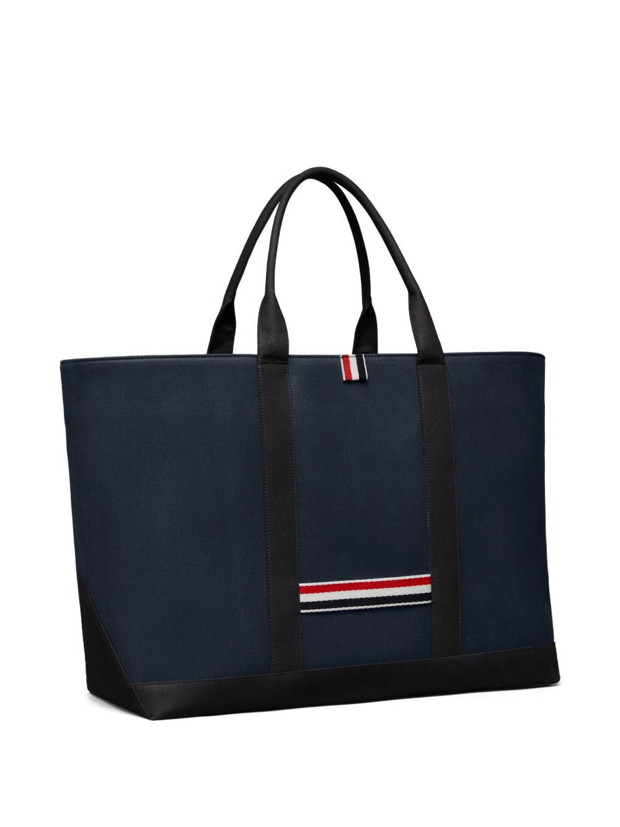 Thom Browne Medium Drawstring Tote Bag With RWB Stripe For Women Everyday Luxury Shopper