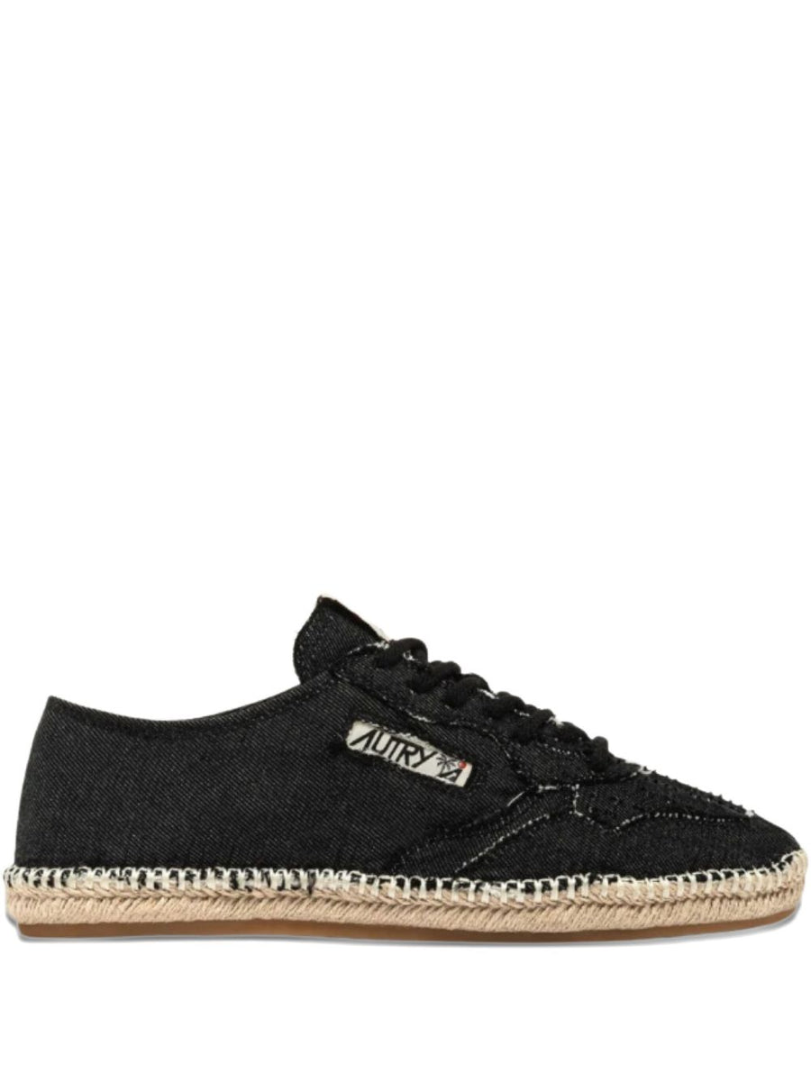 Autry Sandy Black Espadrille Sneakers For Women Cotton Upper Jute Midsole Everyday Comfort