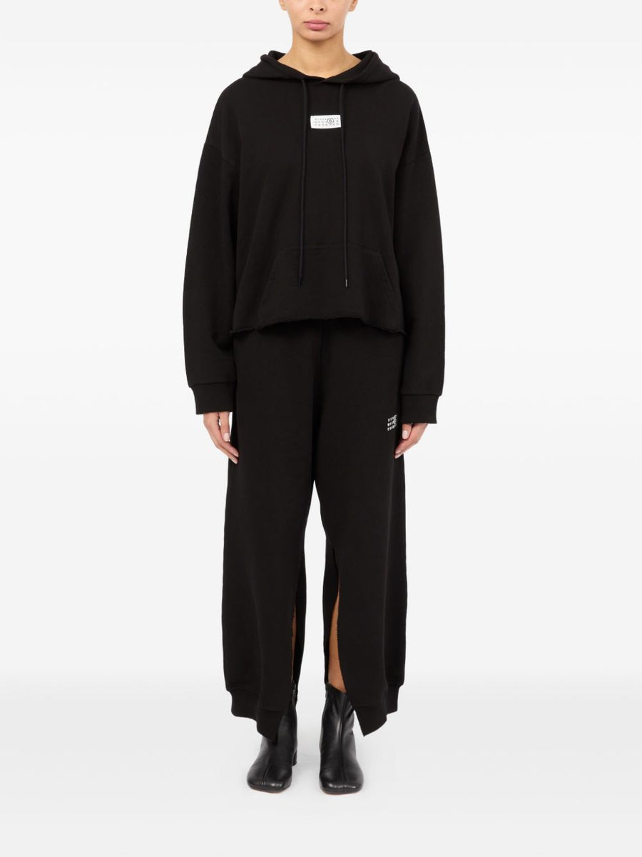 MM6 Maison Margiela Logo Cotton Hoodie For Women With Signature Numbers Motif And Drawstring Hood