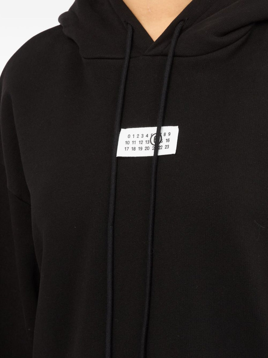MM6 Maison Margiela Logo Cotton Hoodie For Women With Signature Numbers Motif And Drawstring Hood