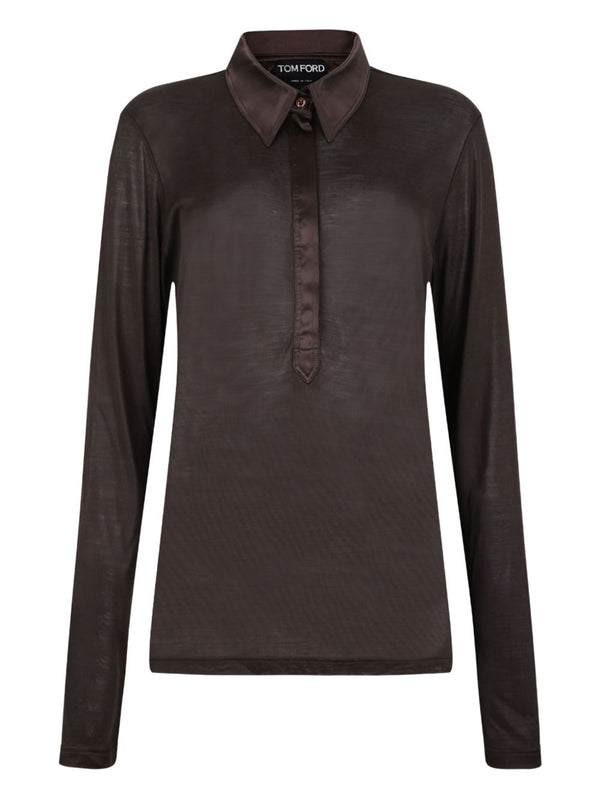 Tom Ford |100%Silk/Button:100%Mother of Pearl|100%Silk/Button:100%Mother of Pearl Silk polo shirt