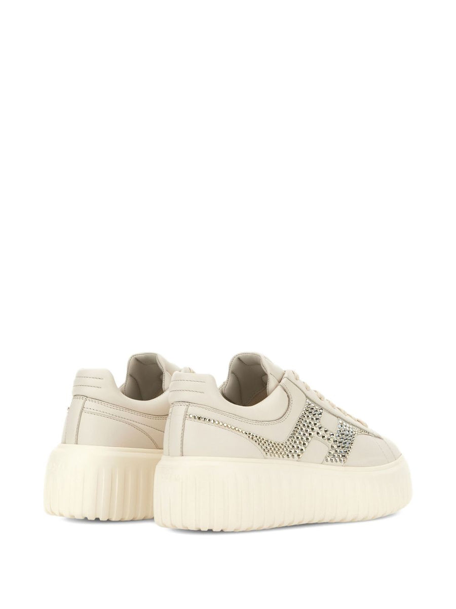 Hogan H Stripes Sneakers For Women Luxury Beige Leather Comfort All Day Wear Premium Quality