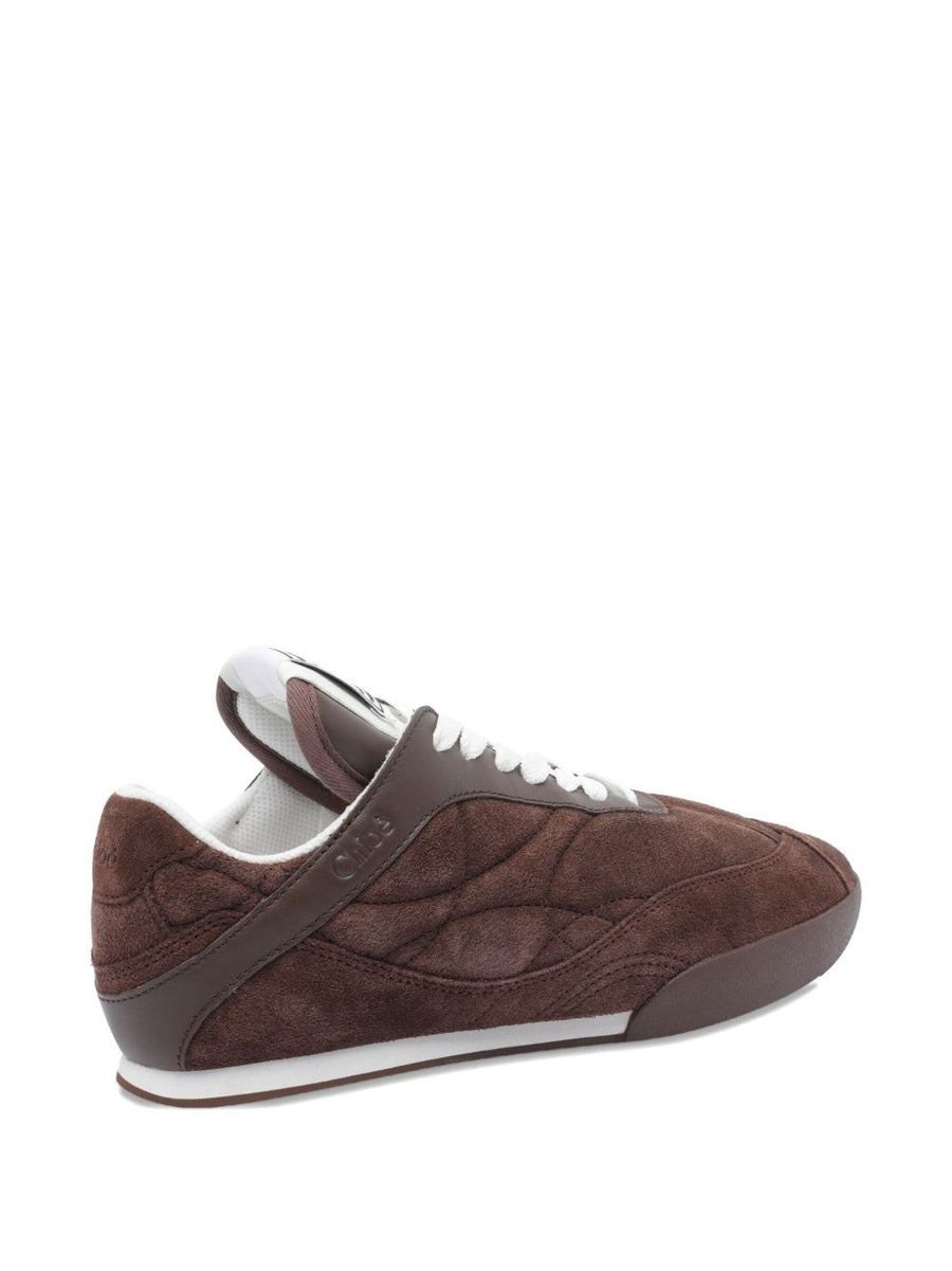 Chloé Kick Sneaker for Women Luxury Brown Calf Suede with Quilted Detail and Lace up Fall Winter 2025 Collection