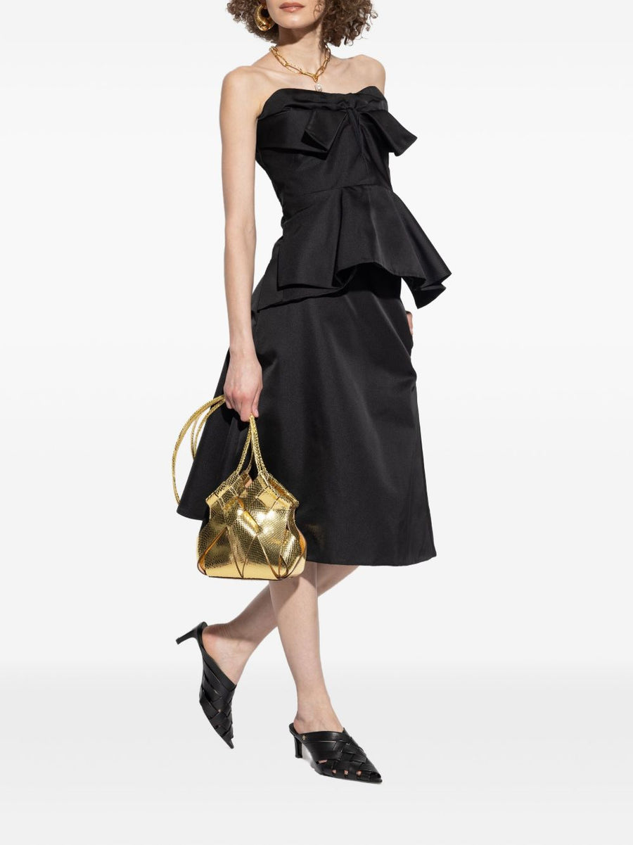 Alexander McQueen Satin A Line Skirt For Women Black Silk Blend Tailored Luxury FW25