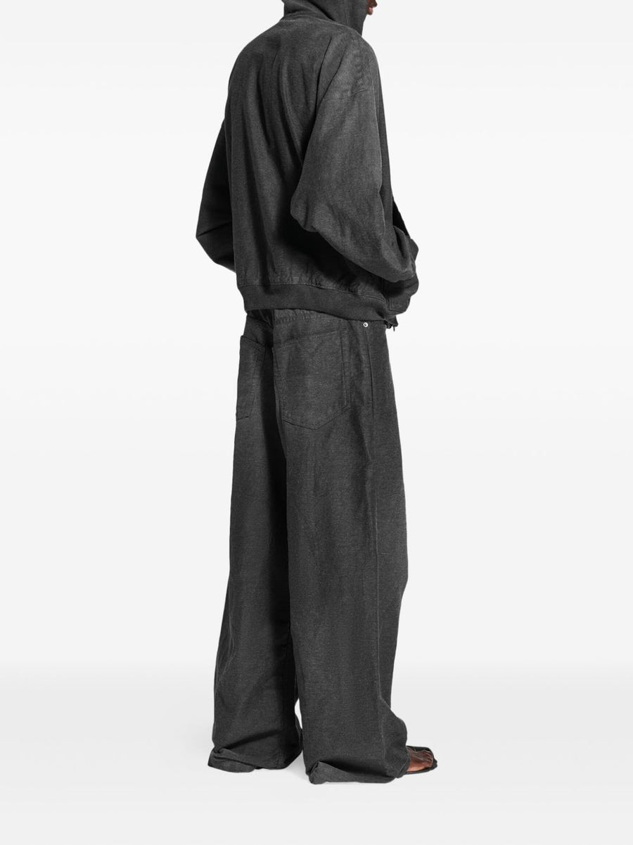 Balenciaga Baggy Fit Trompe L'oeil Jeans For Men Luxury Comfortable Denim In Grey Cotton