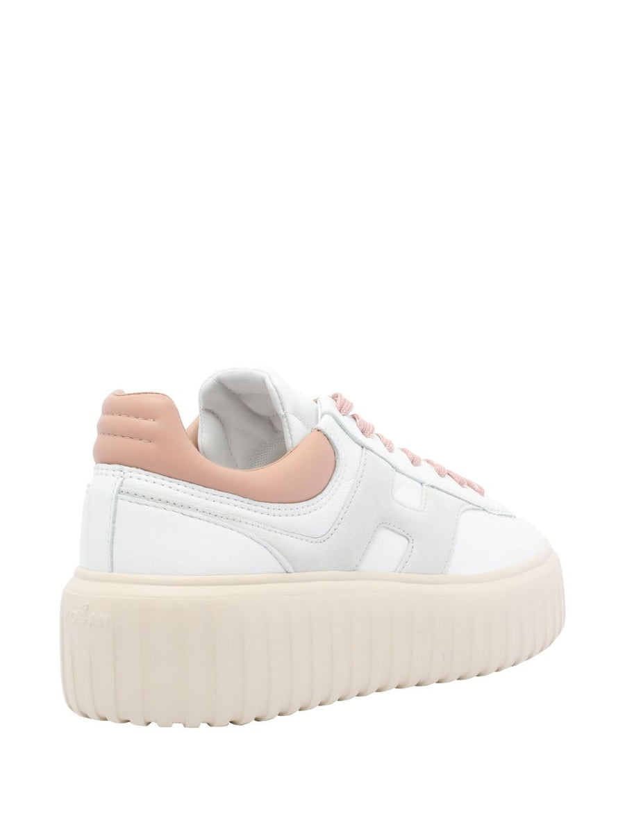 Hogan H Stripes Sneakers For Women Premium White Calf Leather Platform Sole Luxury Fashion Forward