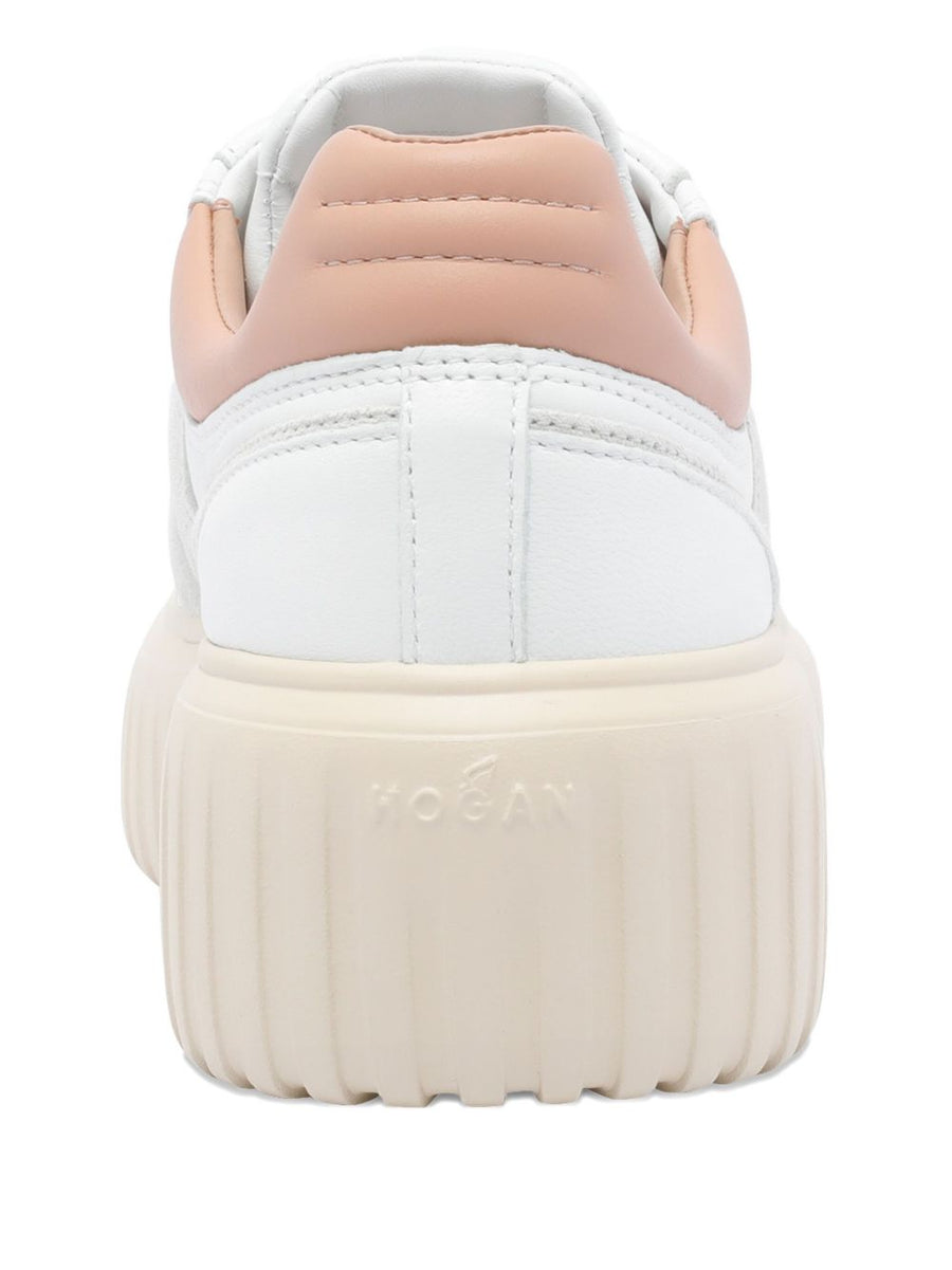 Hogan H Stripes Sneakers For Women Premium White Calf Leather Platform Sole Luxury Fashion Forward