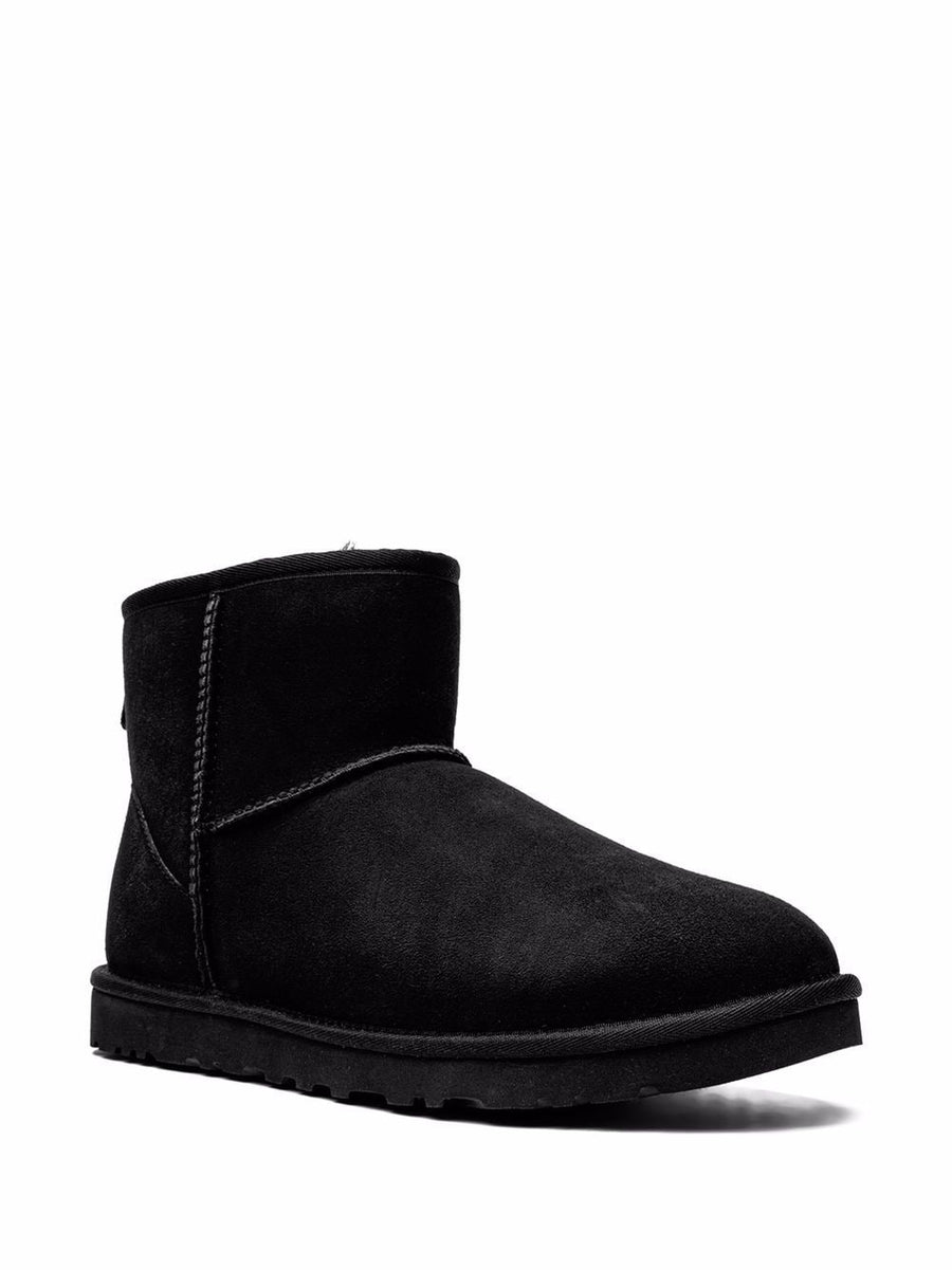 UGG Classic Mini Boots For Men Black Suede With Plush Shearling Lining All Day Warmth