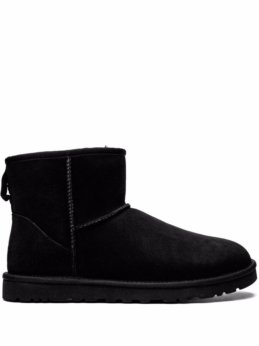 UGG Classic Mini Boots For Men Black Suede With Plush Shearling Lining All Day Warmth
