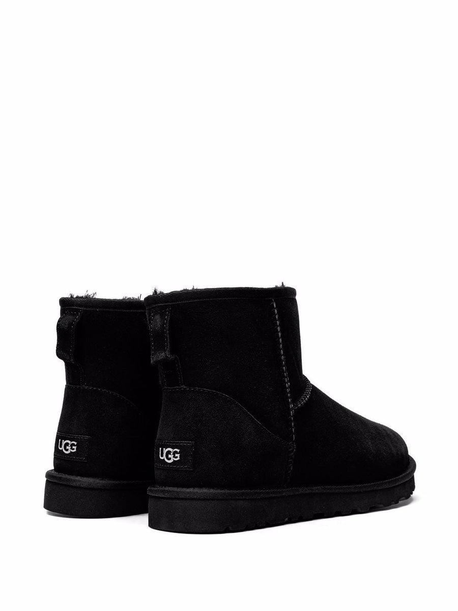 UGG Classic Mini Boots For Men Black Suede With Plush Shearling Lining All Day Warmth