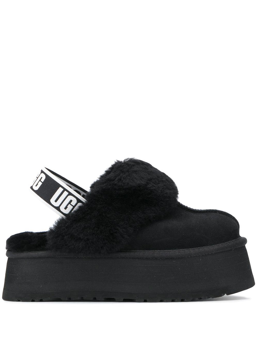 UGG Funkette Platform Sandals For Women Leather With Luxurious Faux Fur Detail And Slingback Comfort