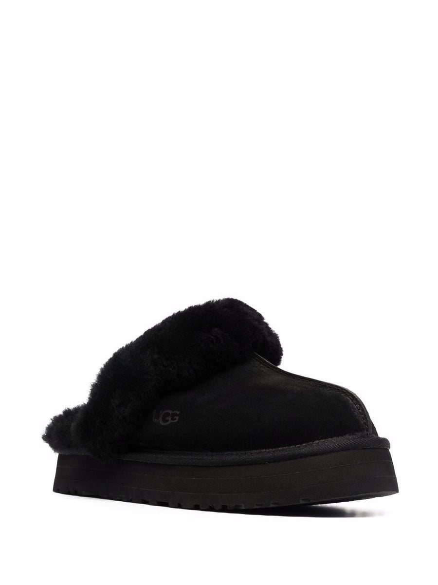 UGG Disquette Leather Slipper for Women Slip on Comfort with Ridged Rubber Sole Everyday