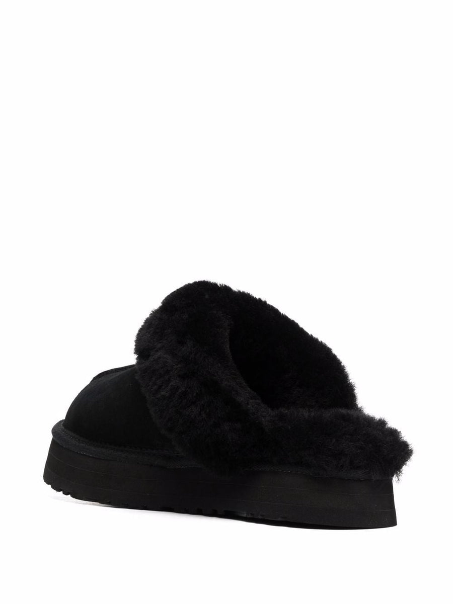 UGG Disquette Leather Slipper for Women Slip on Comfort with Ridged Rubber Sole Everyday