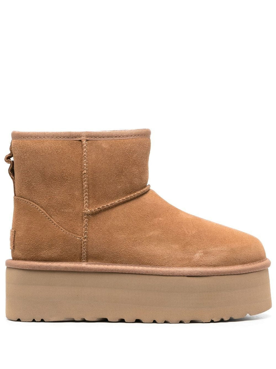UGG Australia Classic Mini Platform Boots Beige Leather