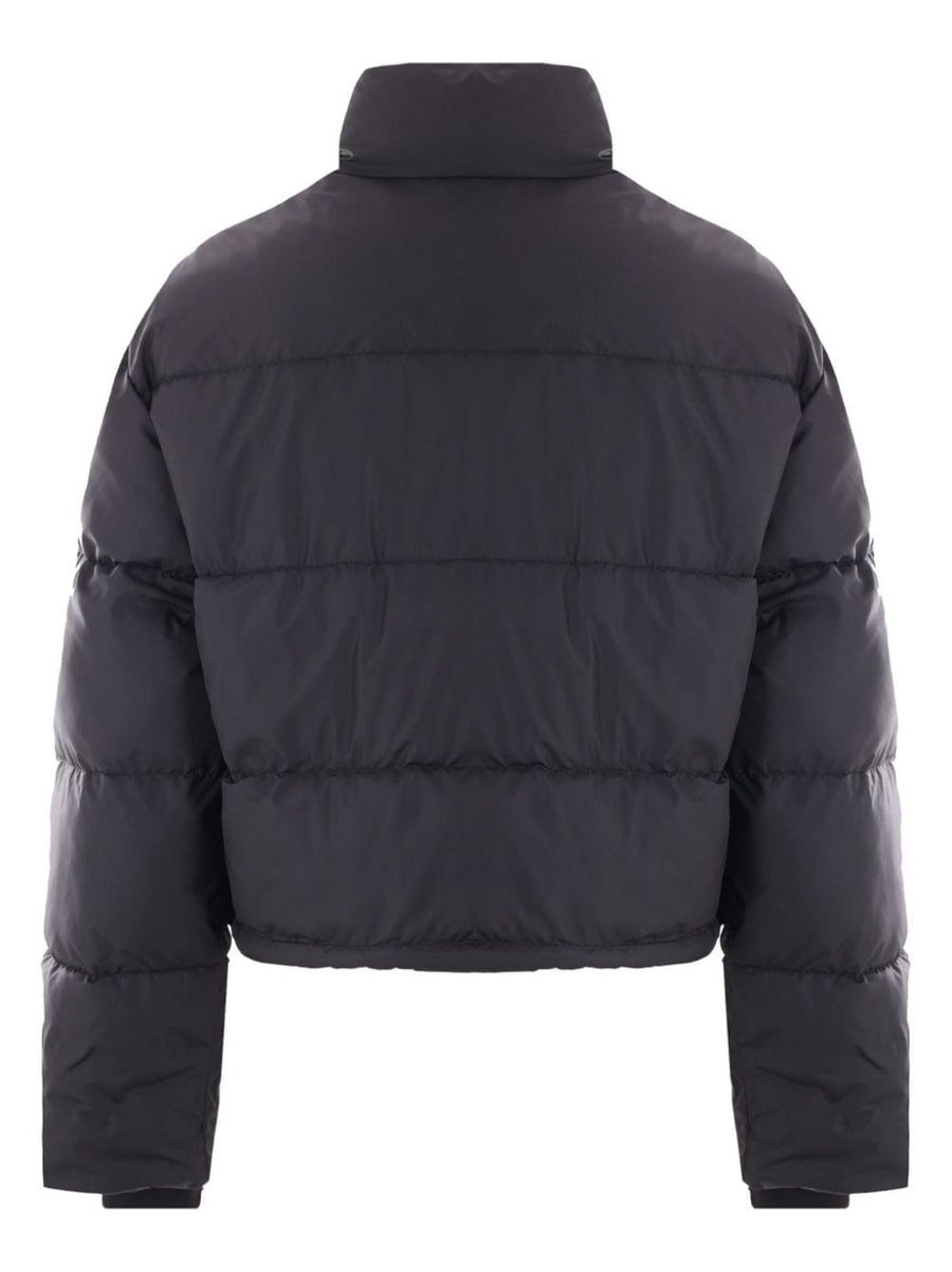 Courrèges Nylon Puffer Jacket For Women With Front Logo Print Weatherproof Warmth
