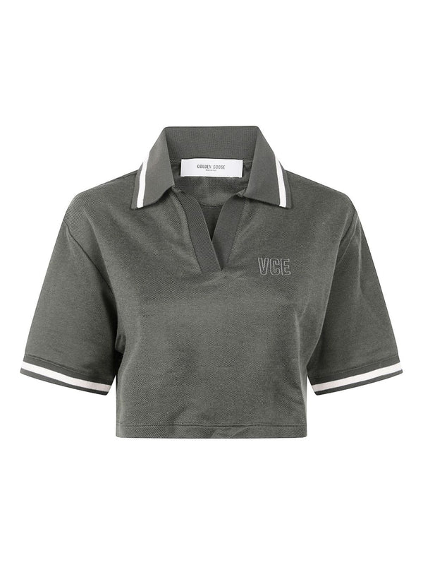 Golden Goose Cotton cropped polo shirt