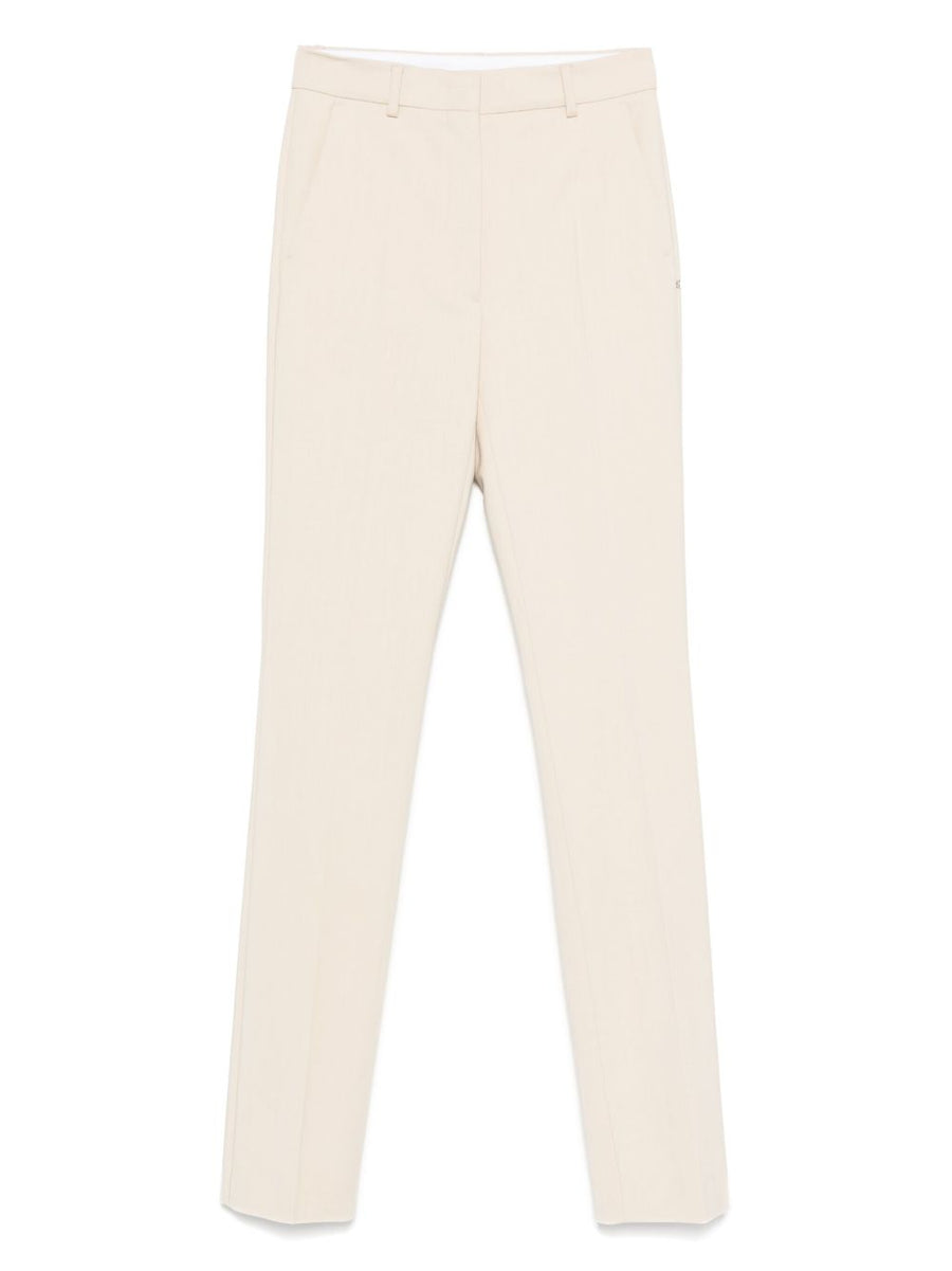 Sportmax Pre Slim Trousers Ivory For Women All Day Stretch Comfort Tailored Workwear