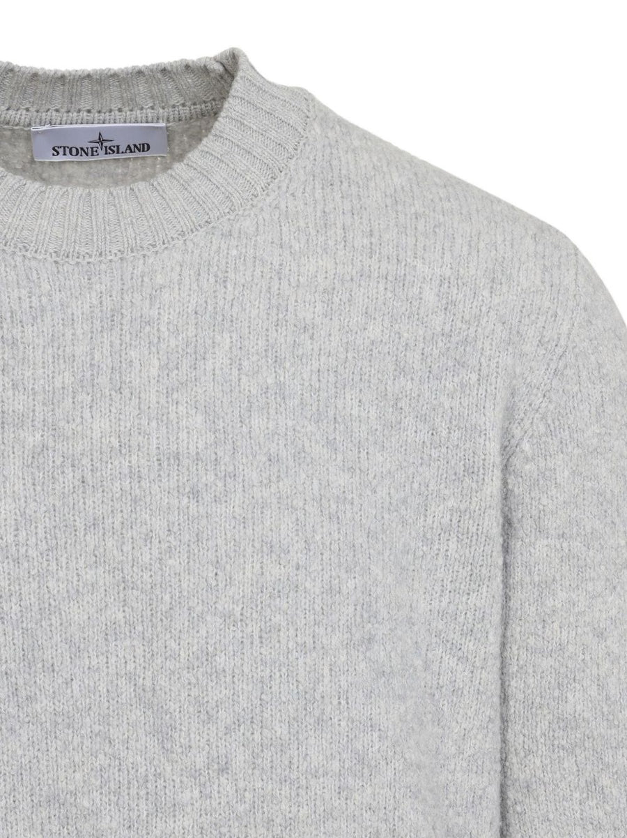 Stone Island Wool Blend Crewneck Sweater For Men - Timeless Warmth And Quiet Luxury Knit In Dark Grey