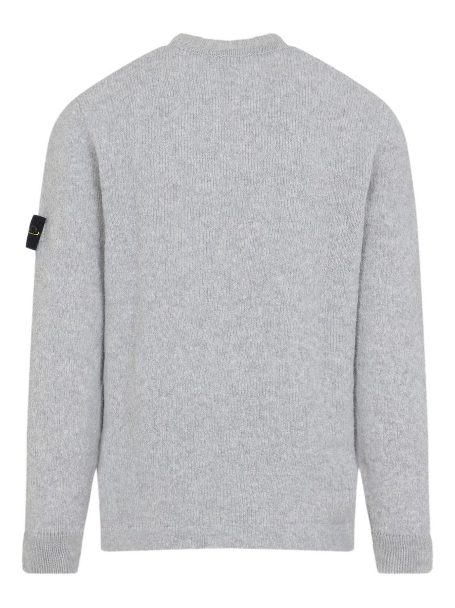 Stone Island Wool Blend Crewneck Sweater For Men - Timeless Warmth And Quiet Luxury Knit In Dark Grey