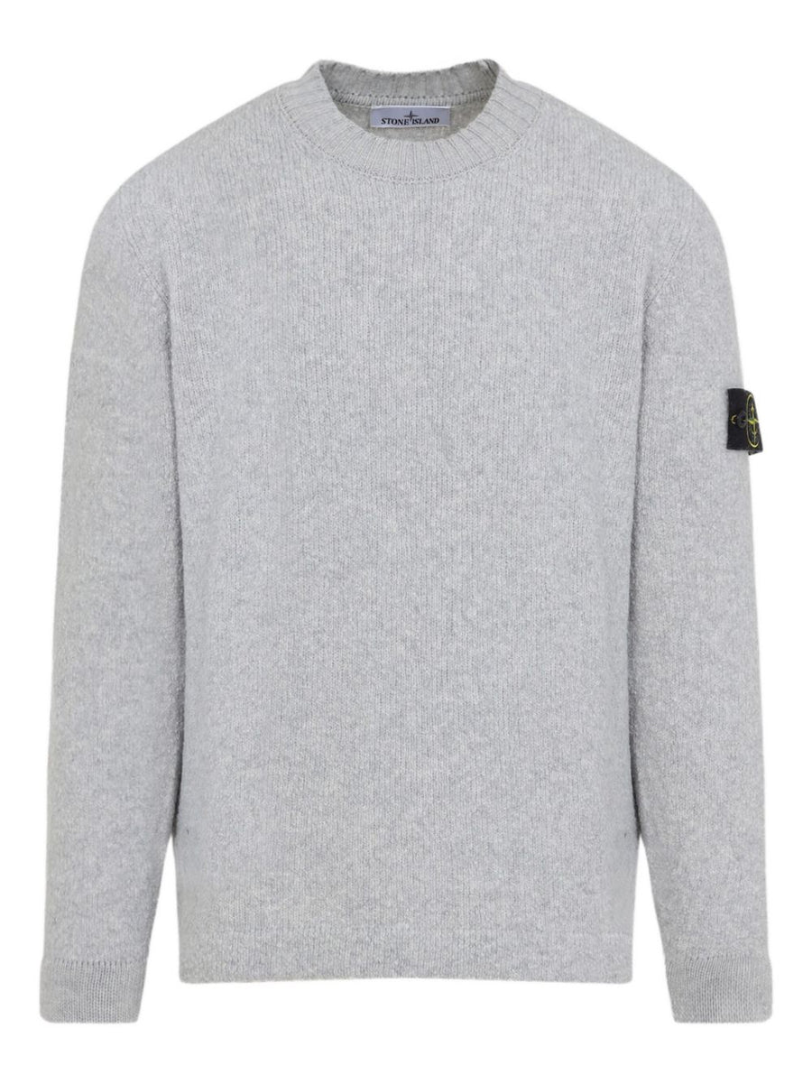 Stone Island Wool Blend Crewneck Sweater For Men - Timeless Warmth And Quiet Luxury Knit In Dark Grey