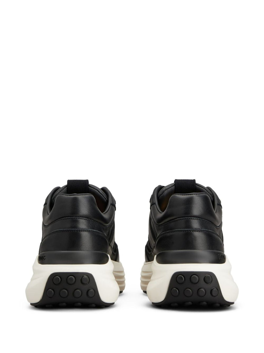 Tod's Leather Sneakers for Women Calf Leather Black Front Lace-Up Luxury Everyday Comfort