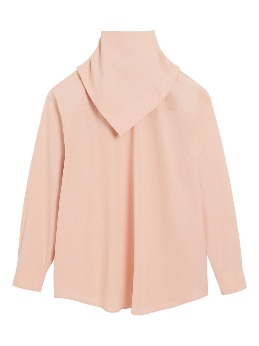 Ami Paris Bandana Collar Cotton Shirt Powder Pink For Women Luxury Everyday Wear